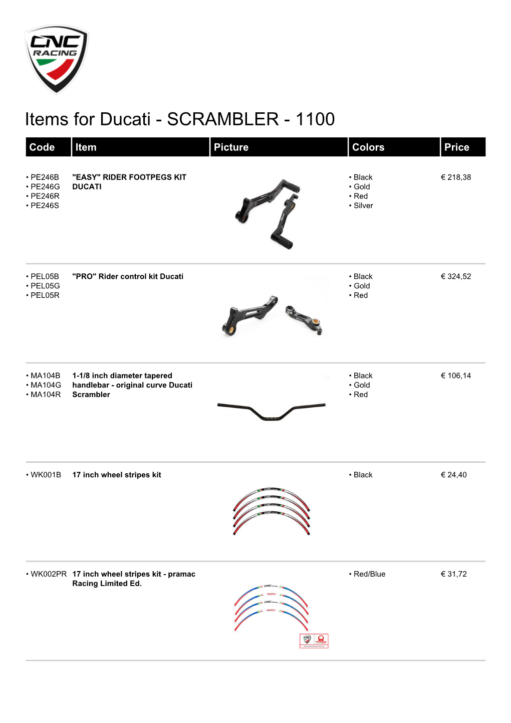 Items for Ducati - SCRAMBLER - 1100