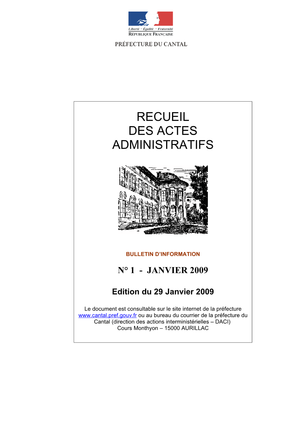 Recueil Des Actes Administratifs