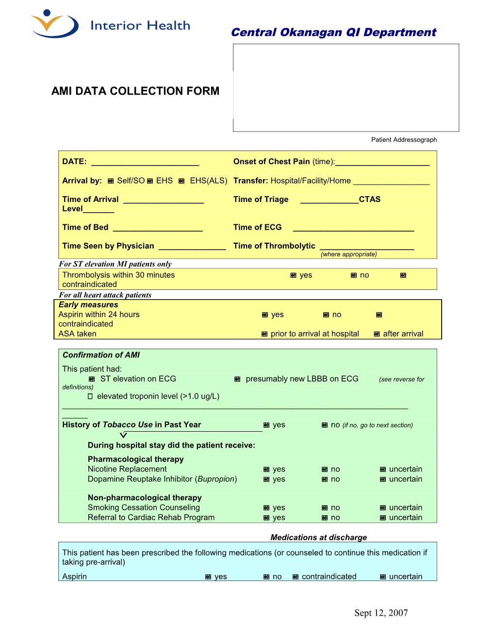 IH KGH AMI Data Collection Tool