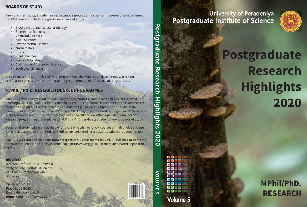 Pgis Postgraduate Research Highlights 2020