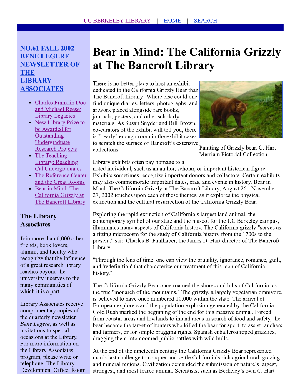 The California Grizzly at the Bancroft Library