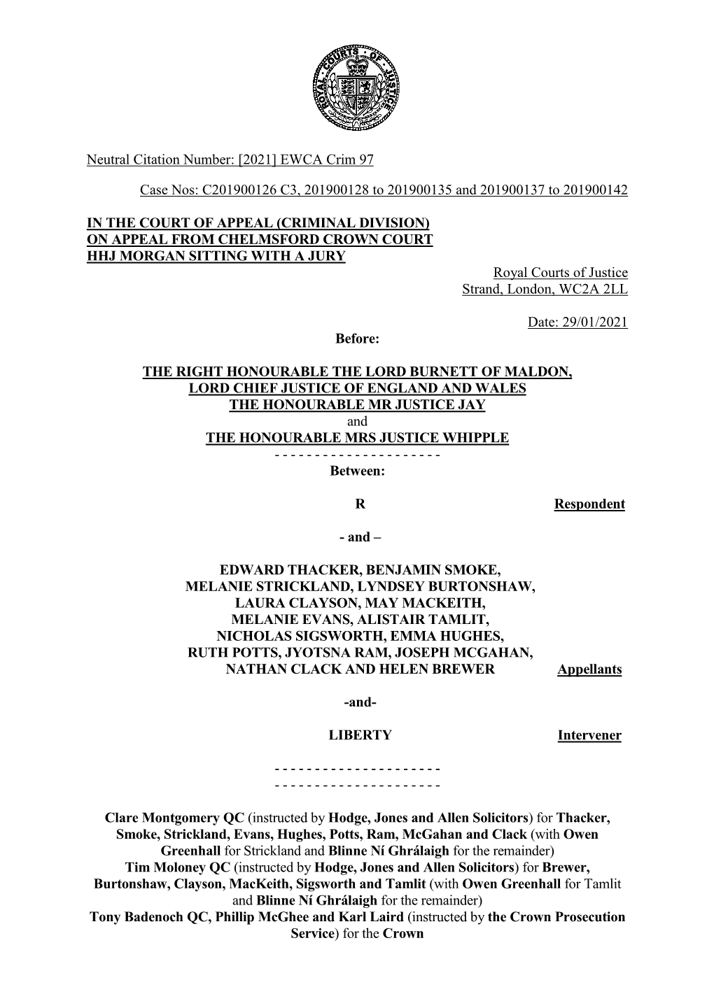 Thacker and Ors Judgment