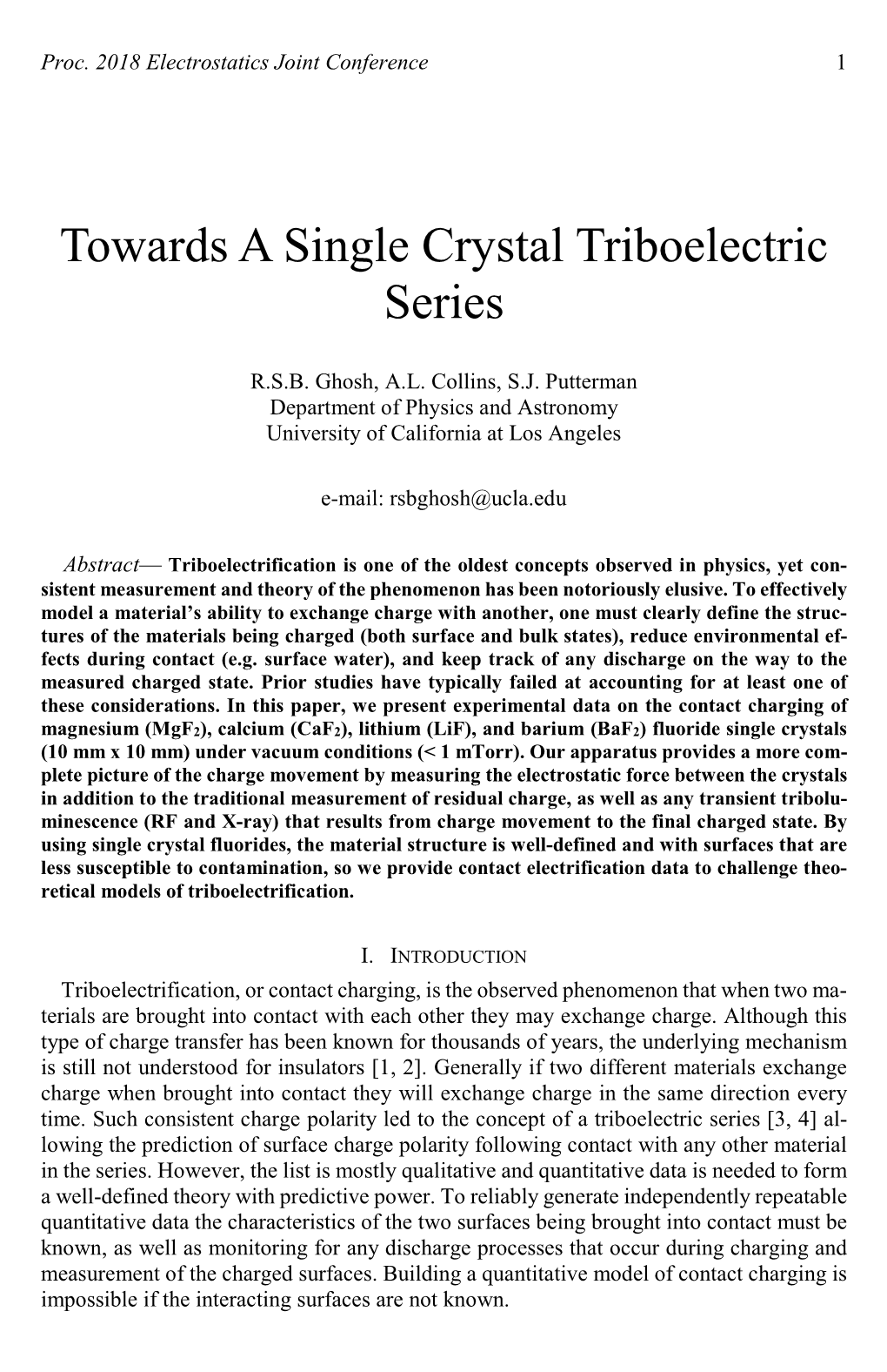 Towards a Single Crystal Triboelectric Series