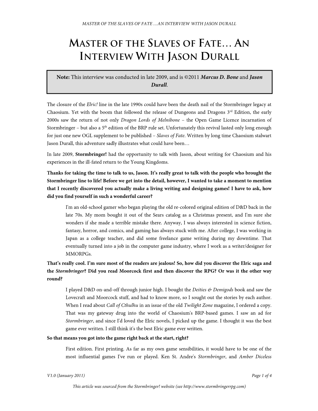 An Interview with Jason Durall