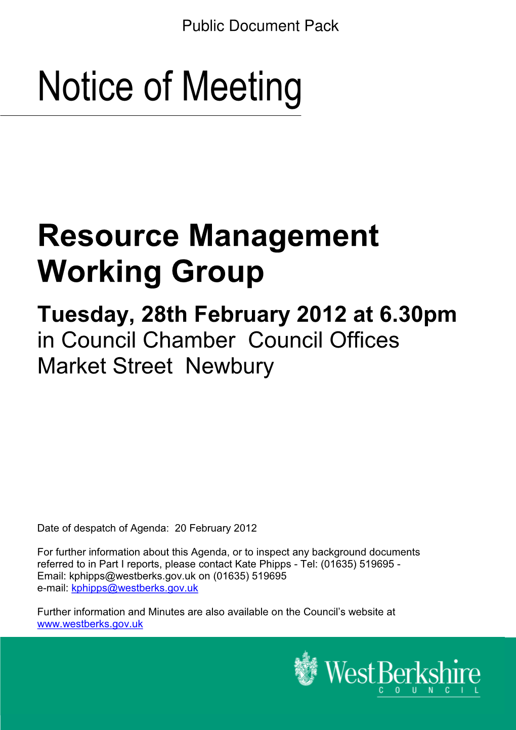Resource Management Working Group