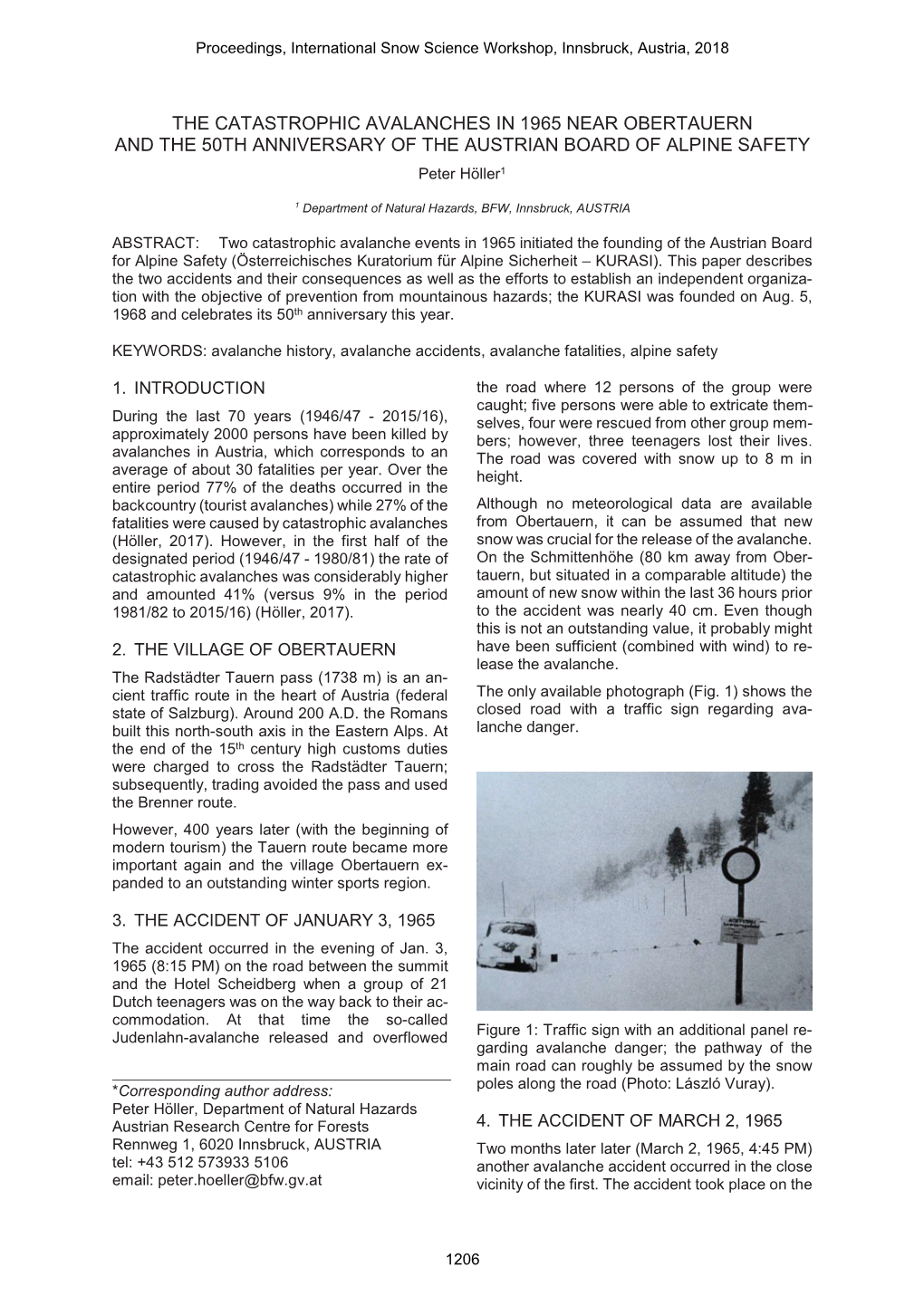 Proceedings, International Snow Science Workshop 2018, Innsbruck