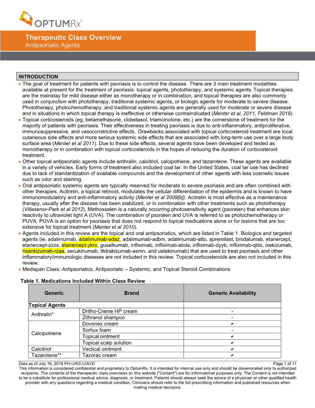 Antipsoriatic Agents