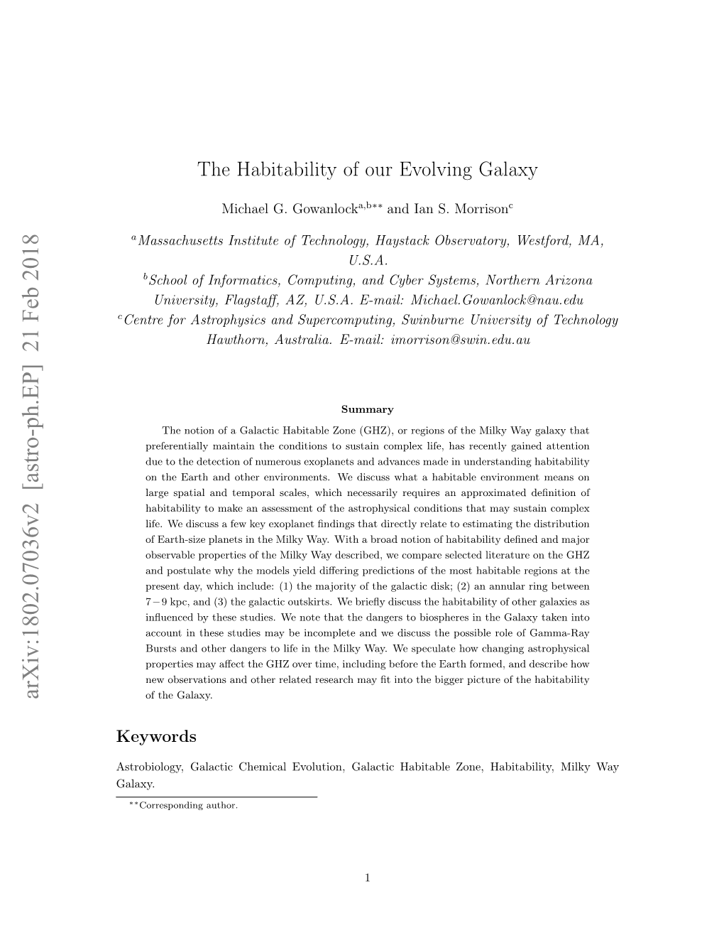 The Habitability of Our Evolving Galaxy