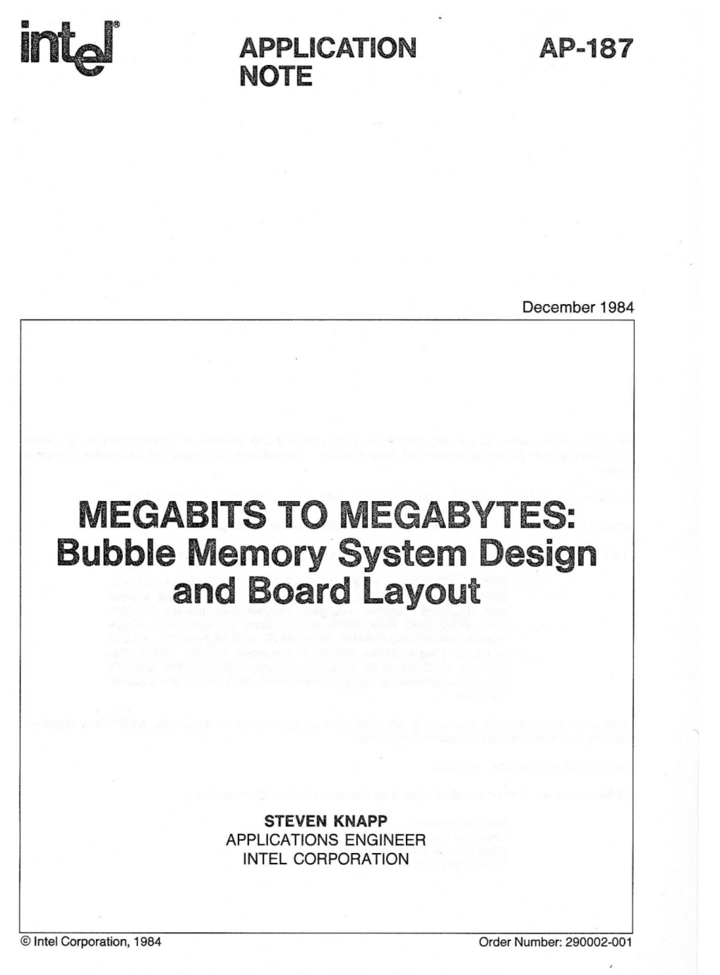 Bubble Memory System Design and Board Layout