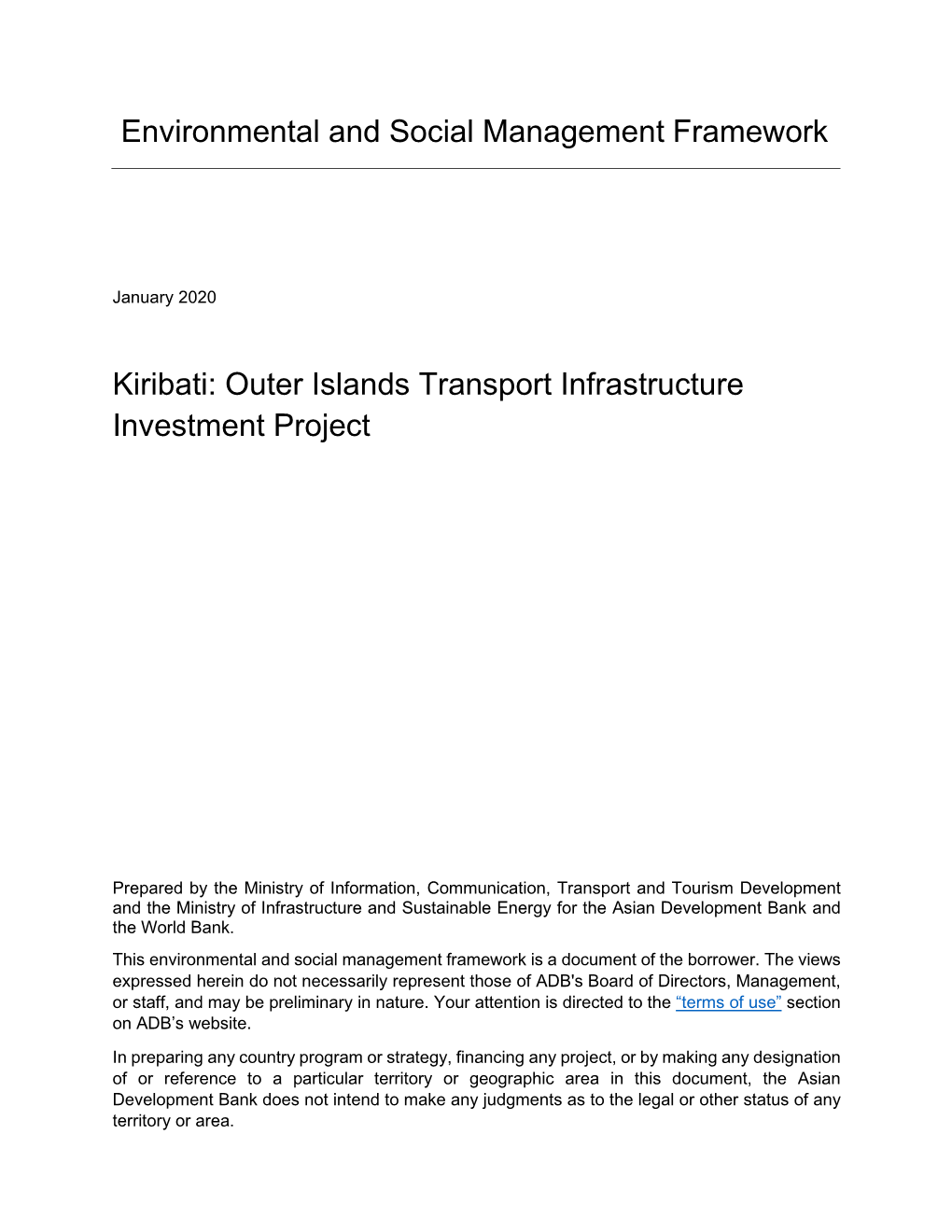 Outer Islands Transport Infrastructure Investment Project