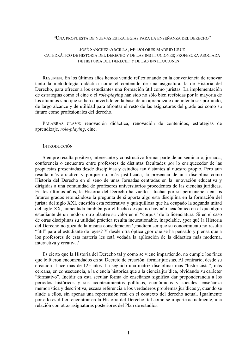 “Una Propuesta De Nuevas Estrategias Para La Enseñanza Del Derecho”