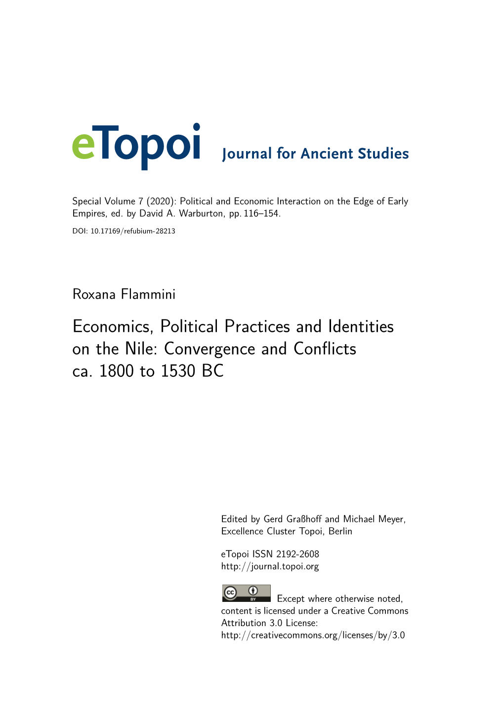 Economics, Political Practices and Identities on the Nile: Convergence and Conflicts Ca