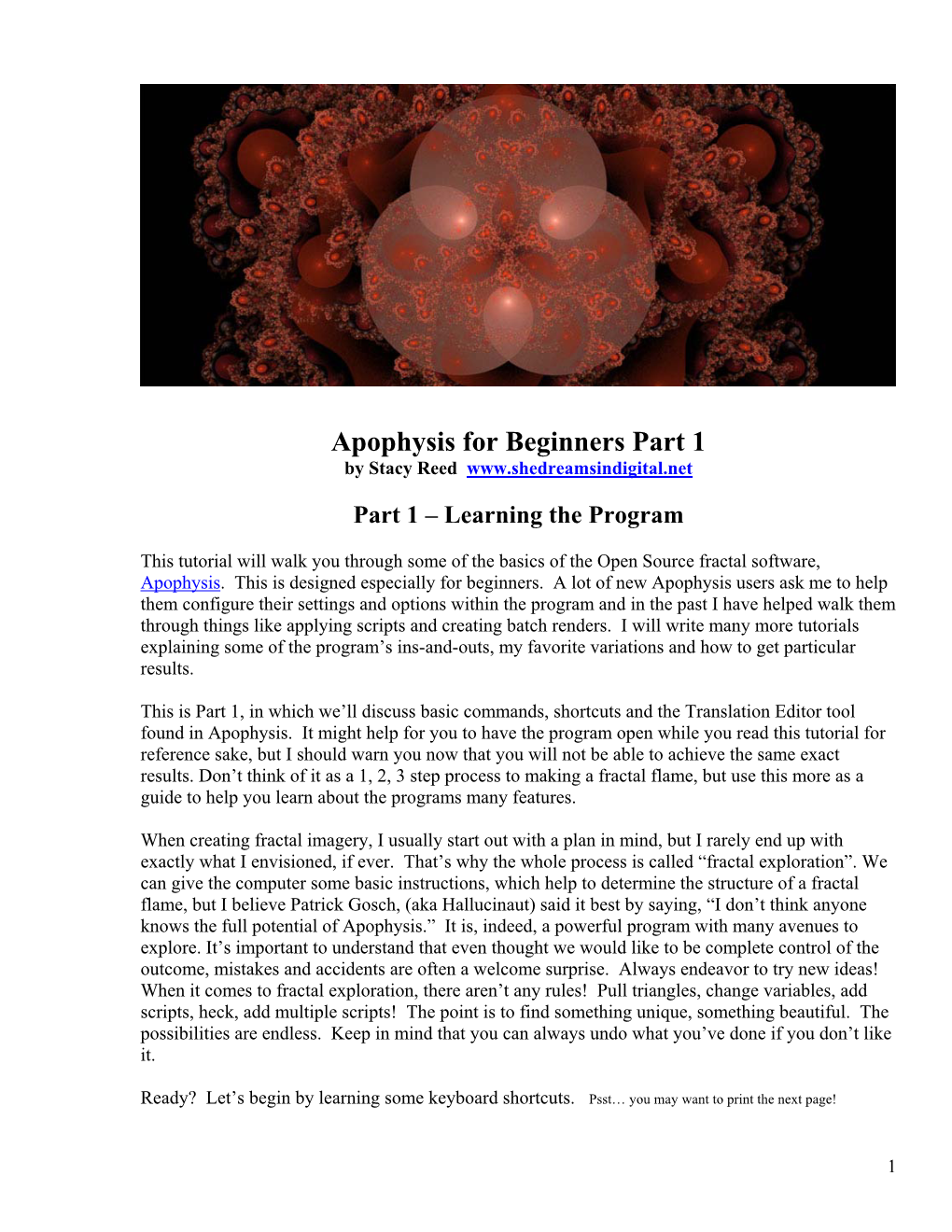 Apophysis Tutorial for Beginners