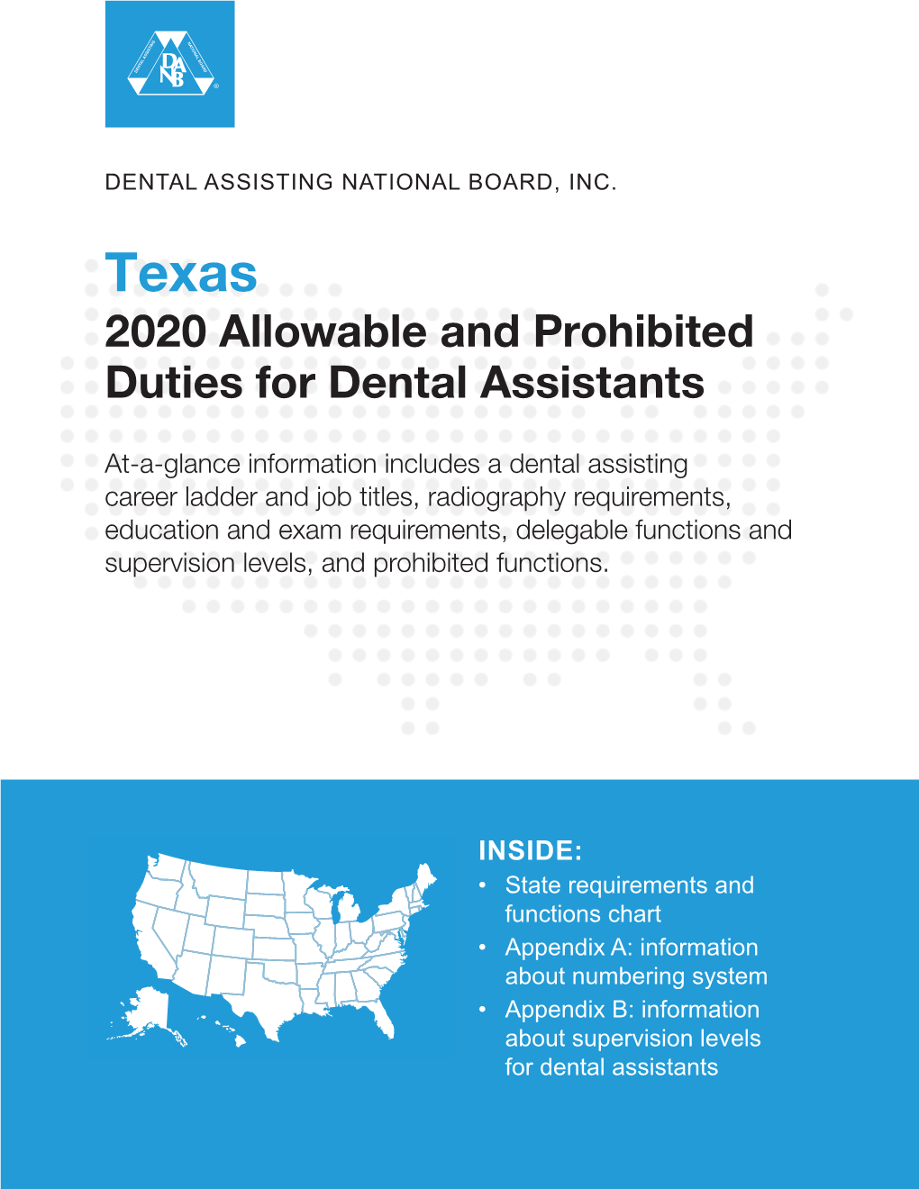 Texas 2020 Allowable and Prohibited Duties for Dental Assistants