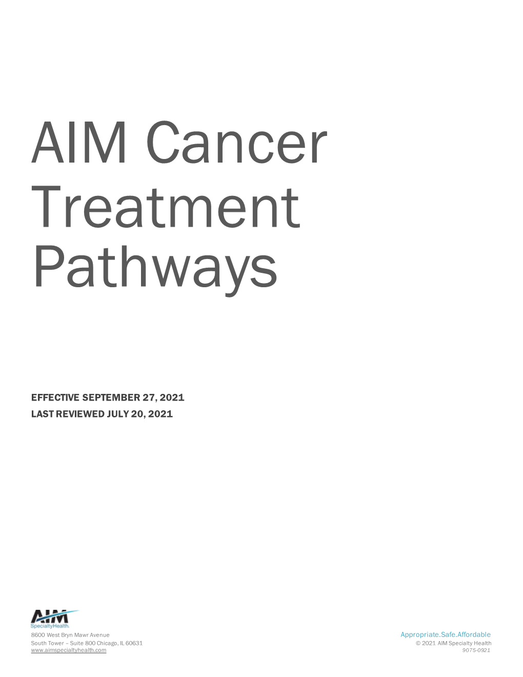 AIM Cancer Treatment Pathways