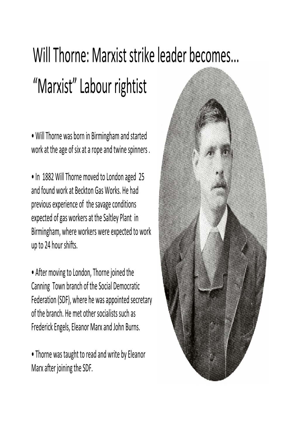 Will Thorne: Marxist Strike Leader Becomes