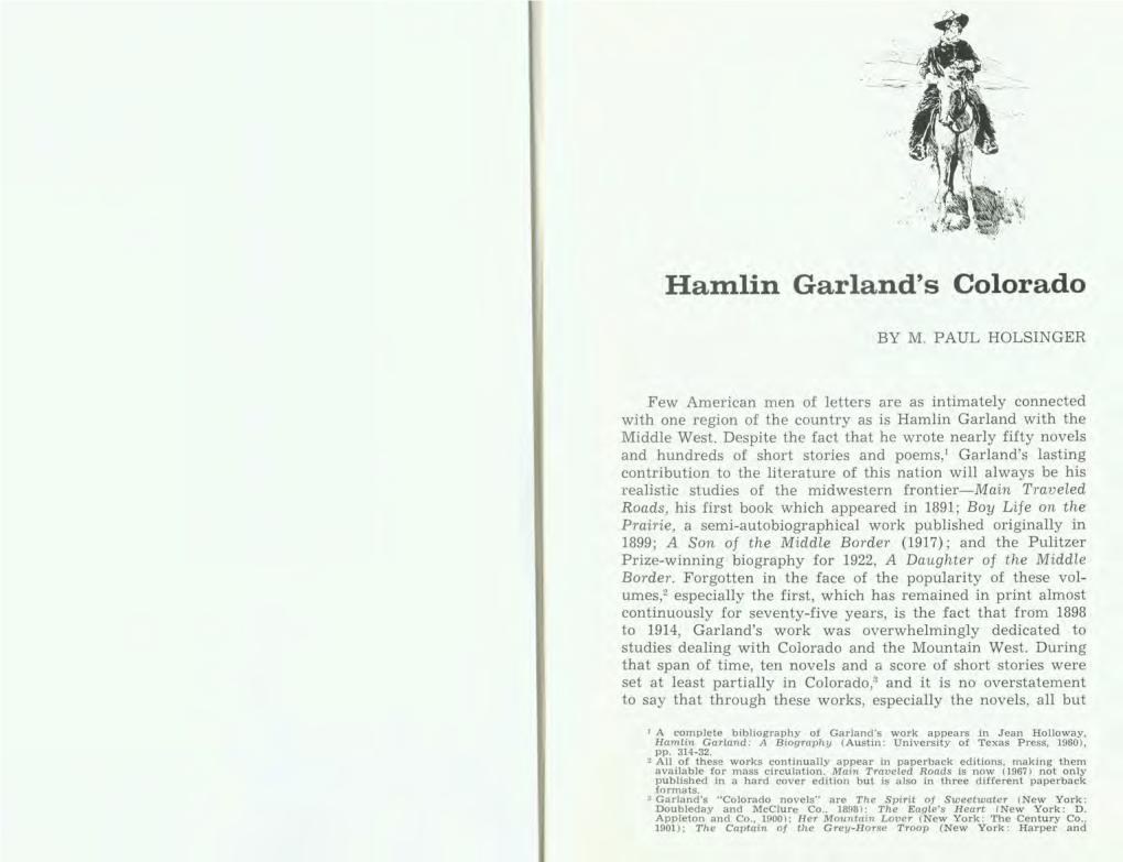 Hamlin Garland's Colorado