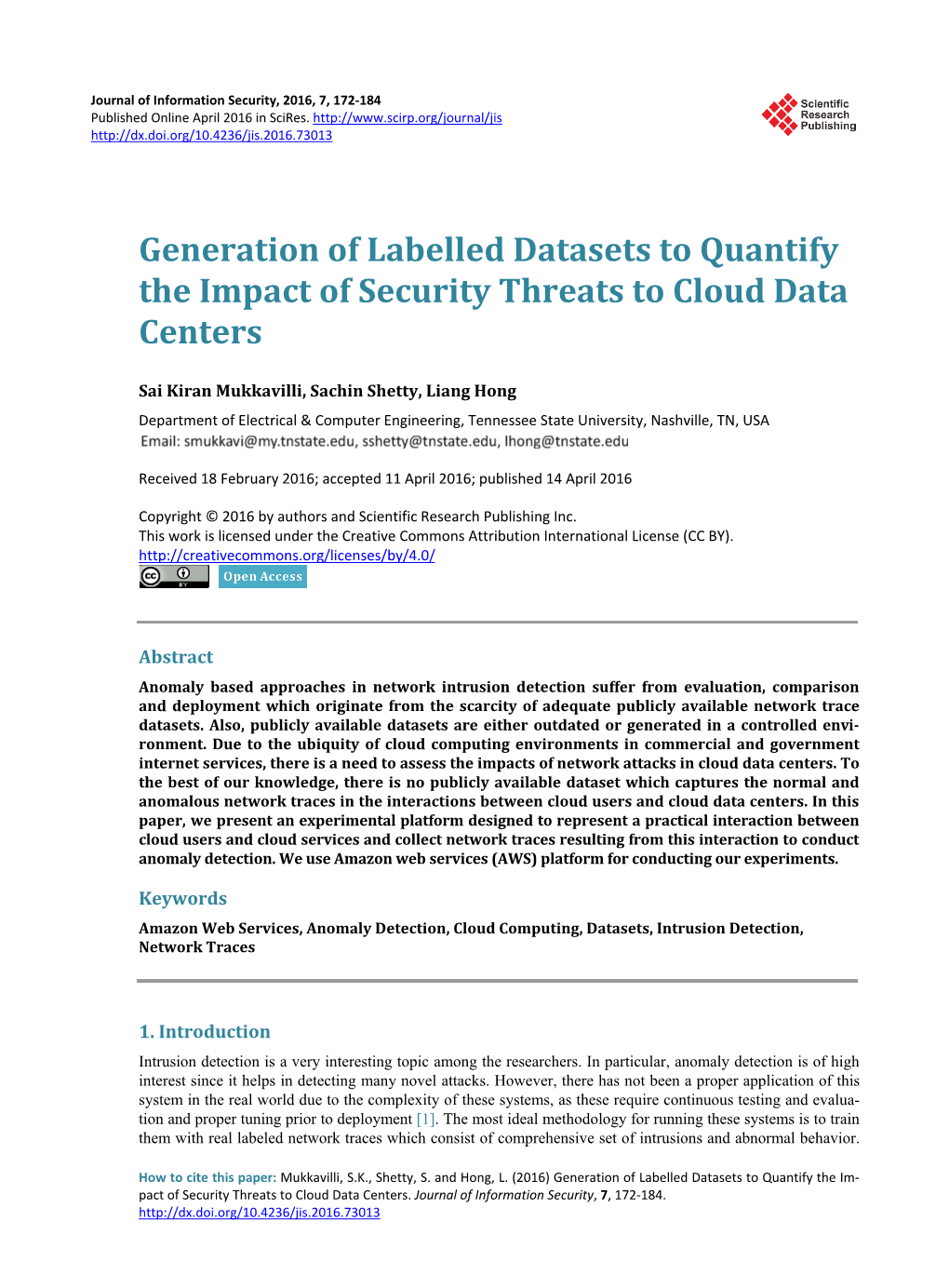 Generation of Labelled Datasets to Quantify the Impact of Security Threats to Cloud Data Centers