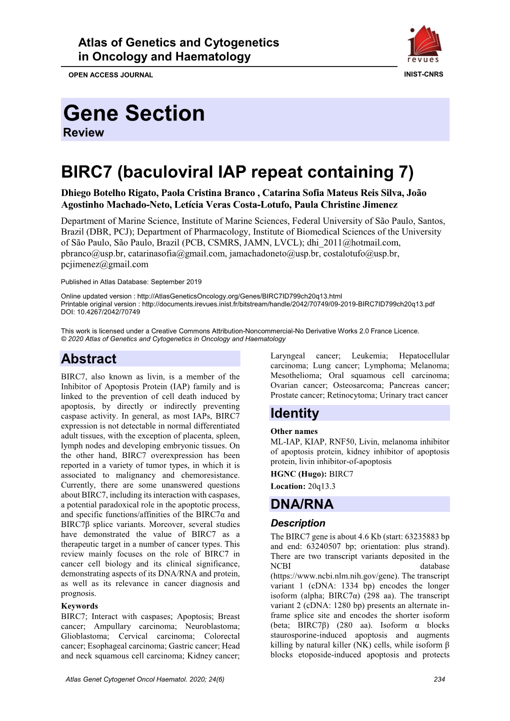 Gene Section Review