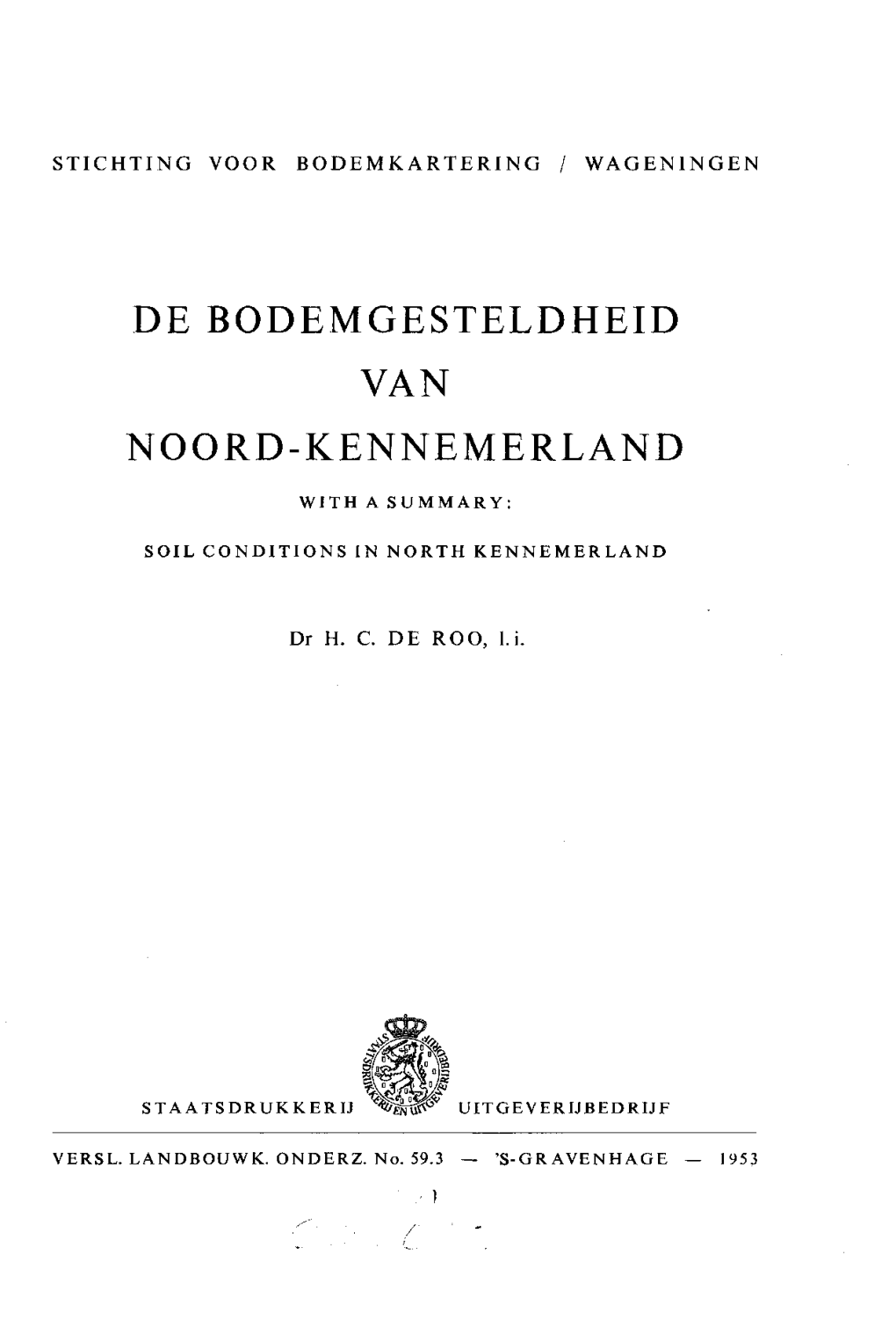 De Bodemgesteldheid Van Noord-Kennemerland