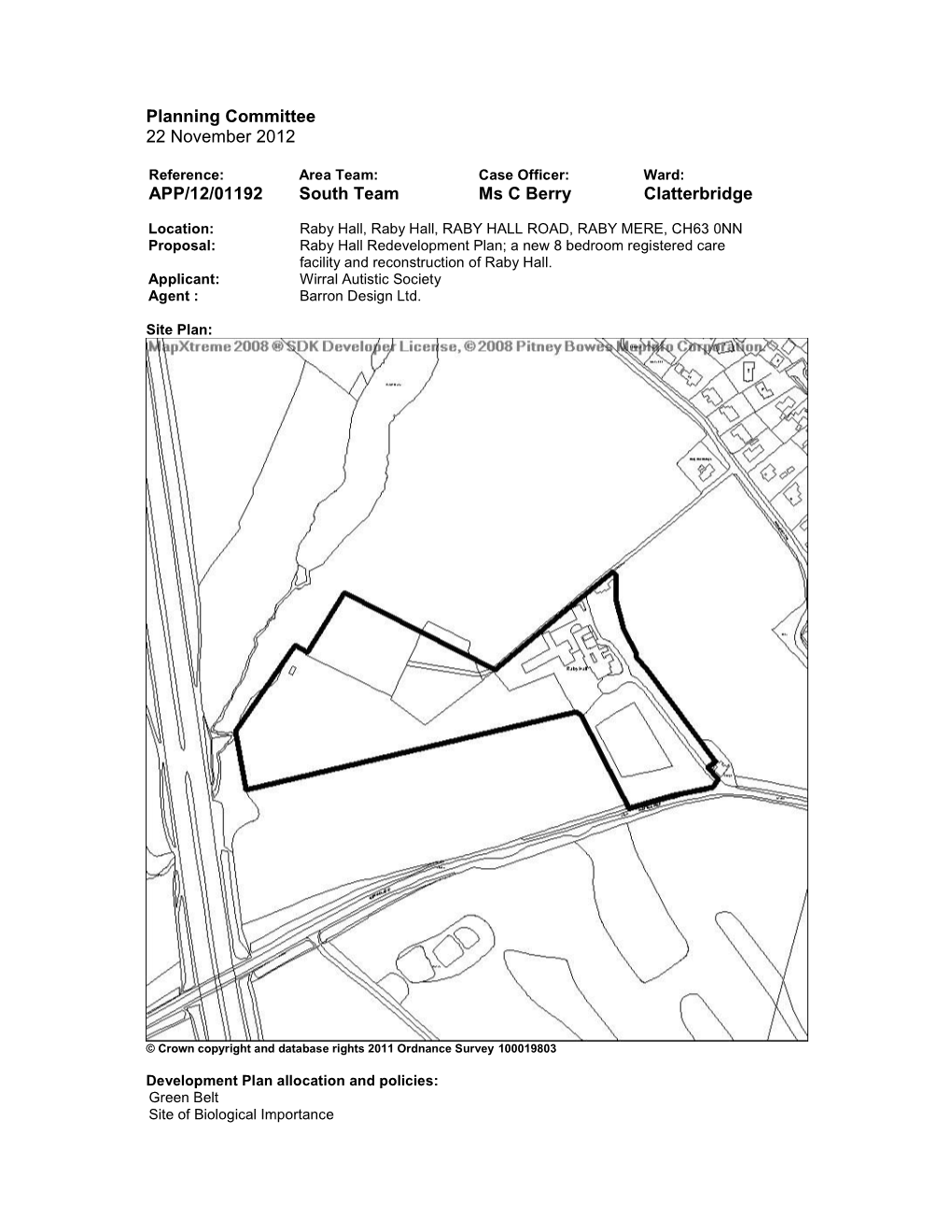 Raby Hall, RABY HALL ROAD, RABY MERE, CH63 0NN Proposal: Raby Hall Redevelopment Plan; a New 8 Bedroom Registered Care Facility and Reconstruction of Raby Hall