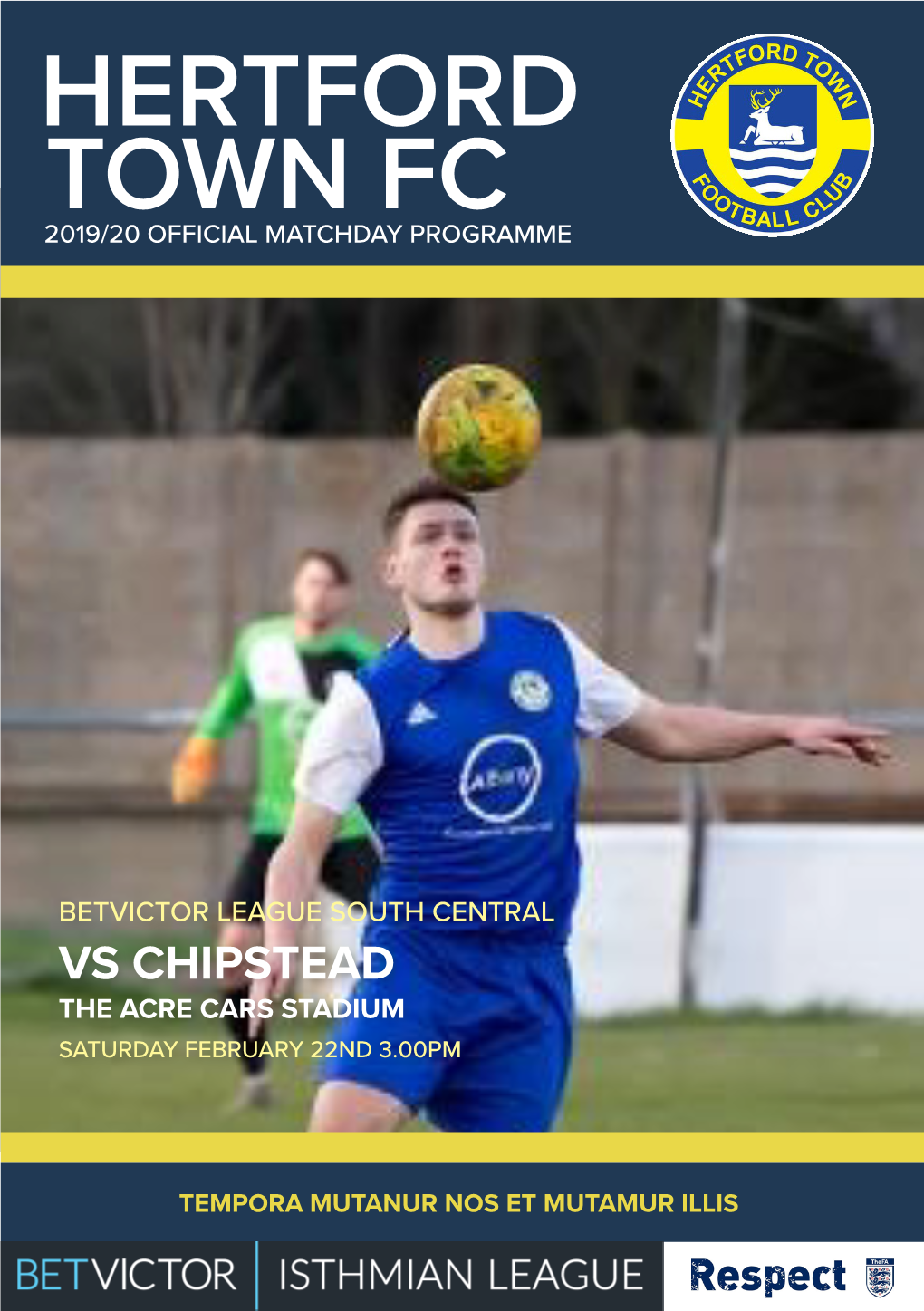 Hertford Town Fc 2019/20 Official Matchday Programme