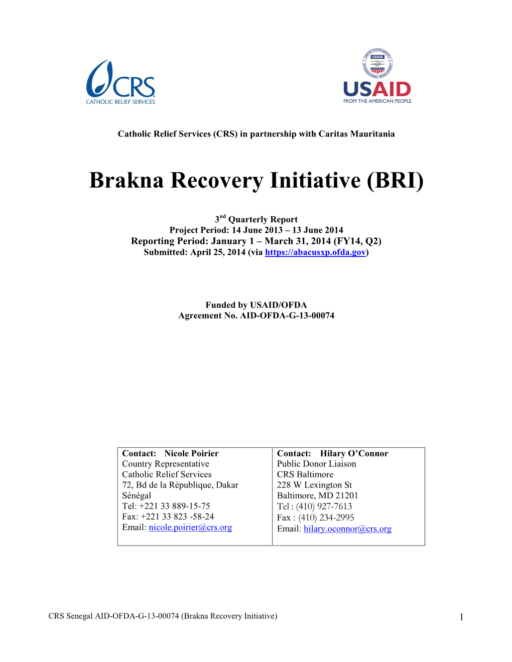 Brakna Recovery Initiative (BRI)