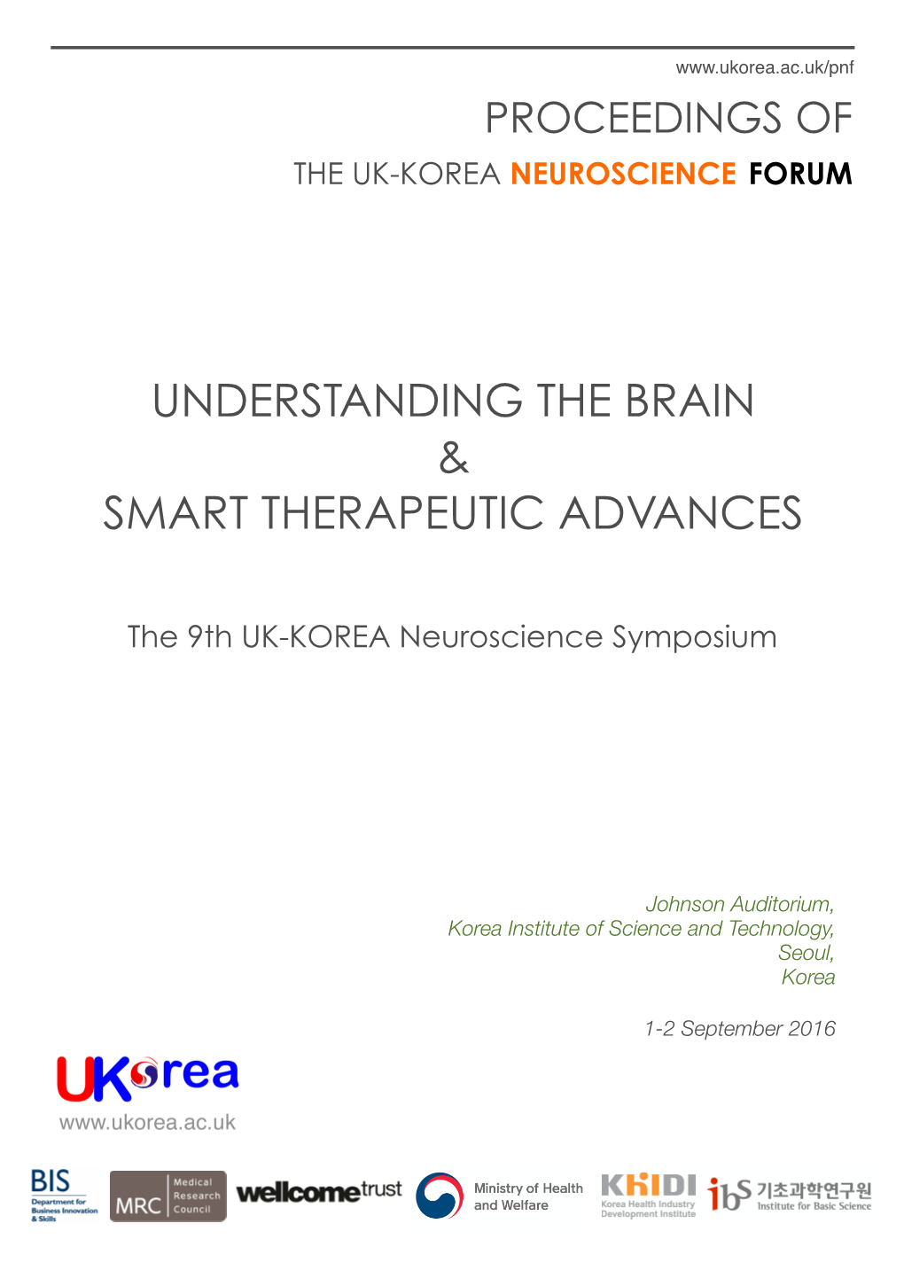 Proceedings from the 2016 UK-Korea Neuroscience Symposium