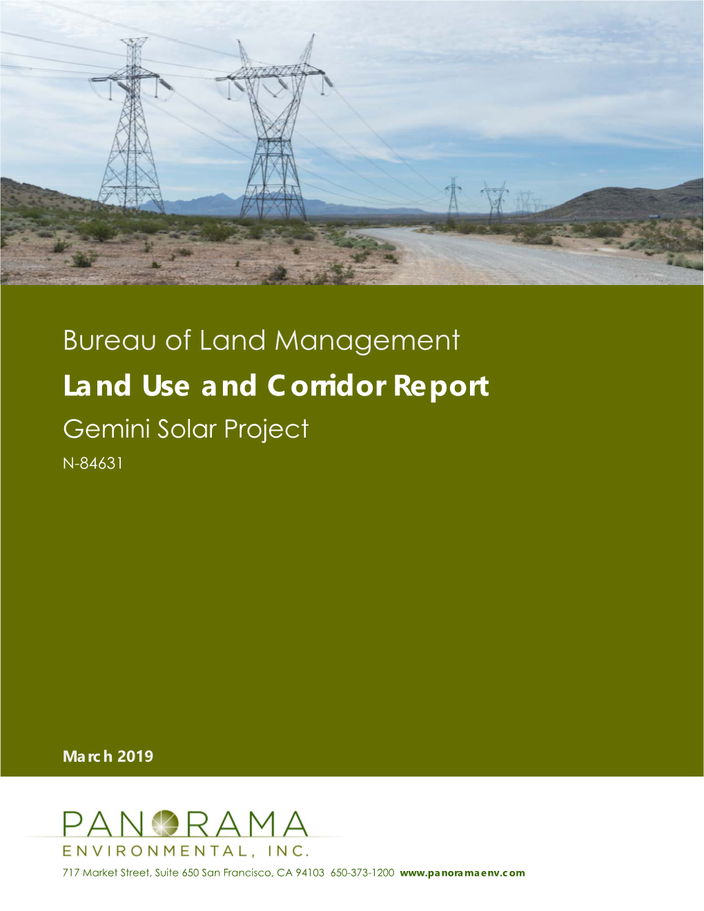 Land Use and Corridor Report Gemini Solar Project N-84631
