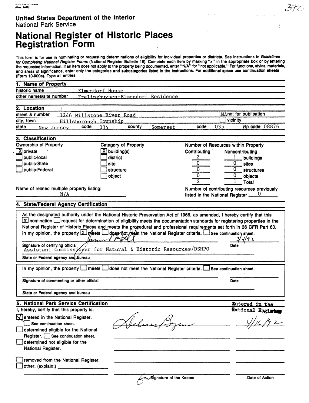 National Register of Historic Places Continuation Sheet
