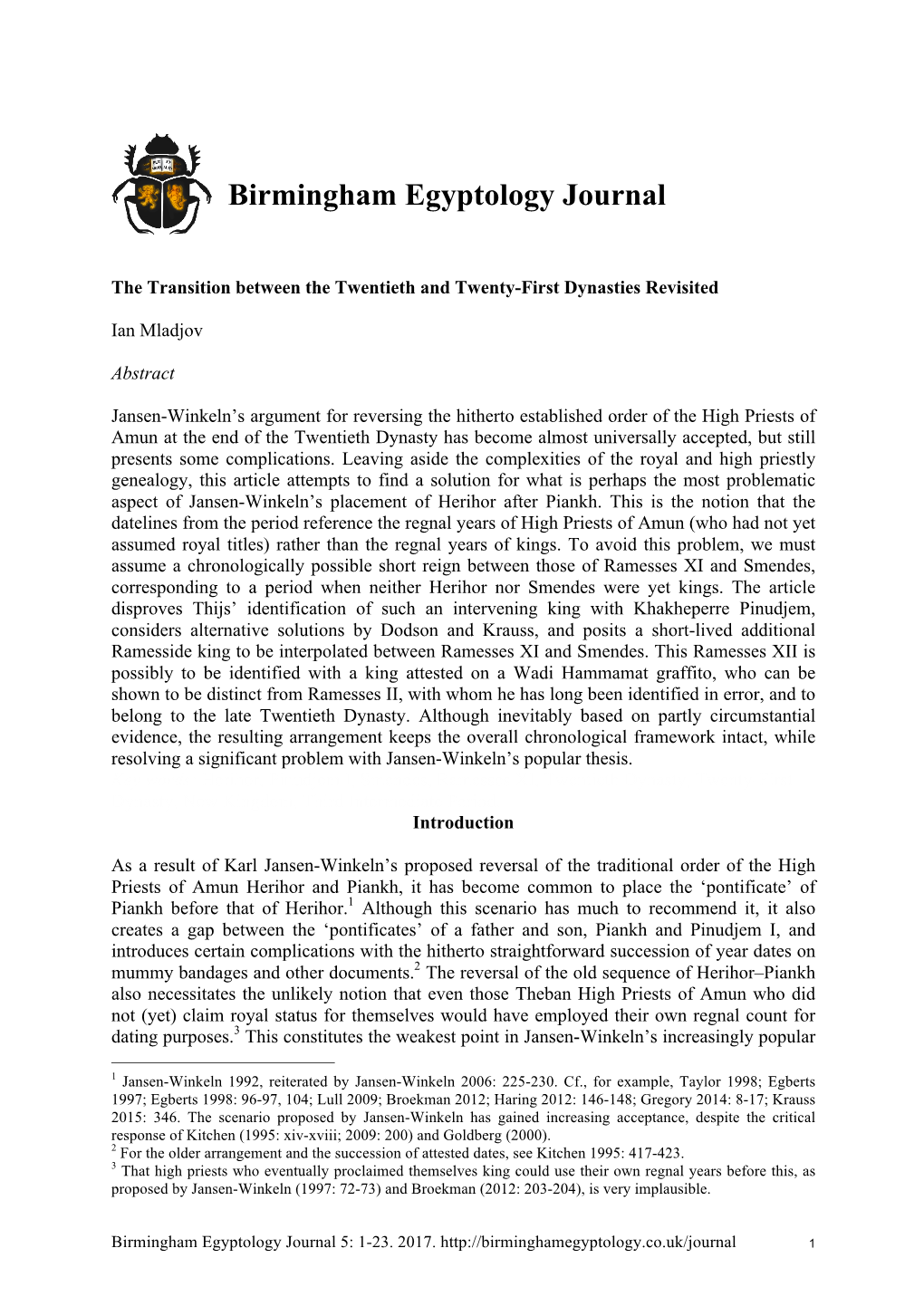 The Transition Between the Twentieth and Twenty-First Dynasties Revisited