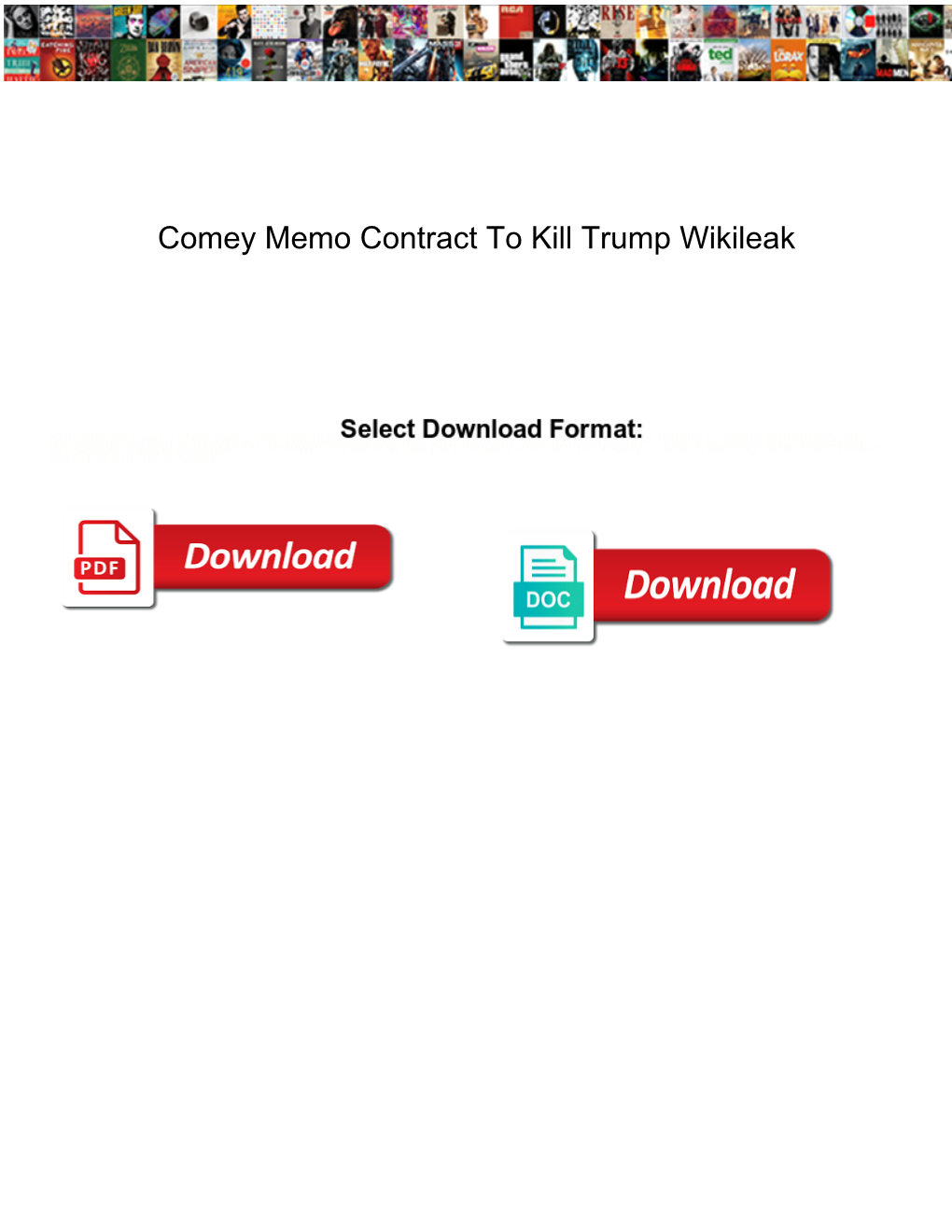 Comey Memo Contract to Kill Trump Wikileak