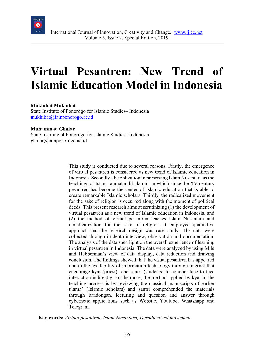 Virtual Pesantren: New Trend of Islamic Education Model in Indonesia