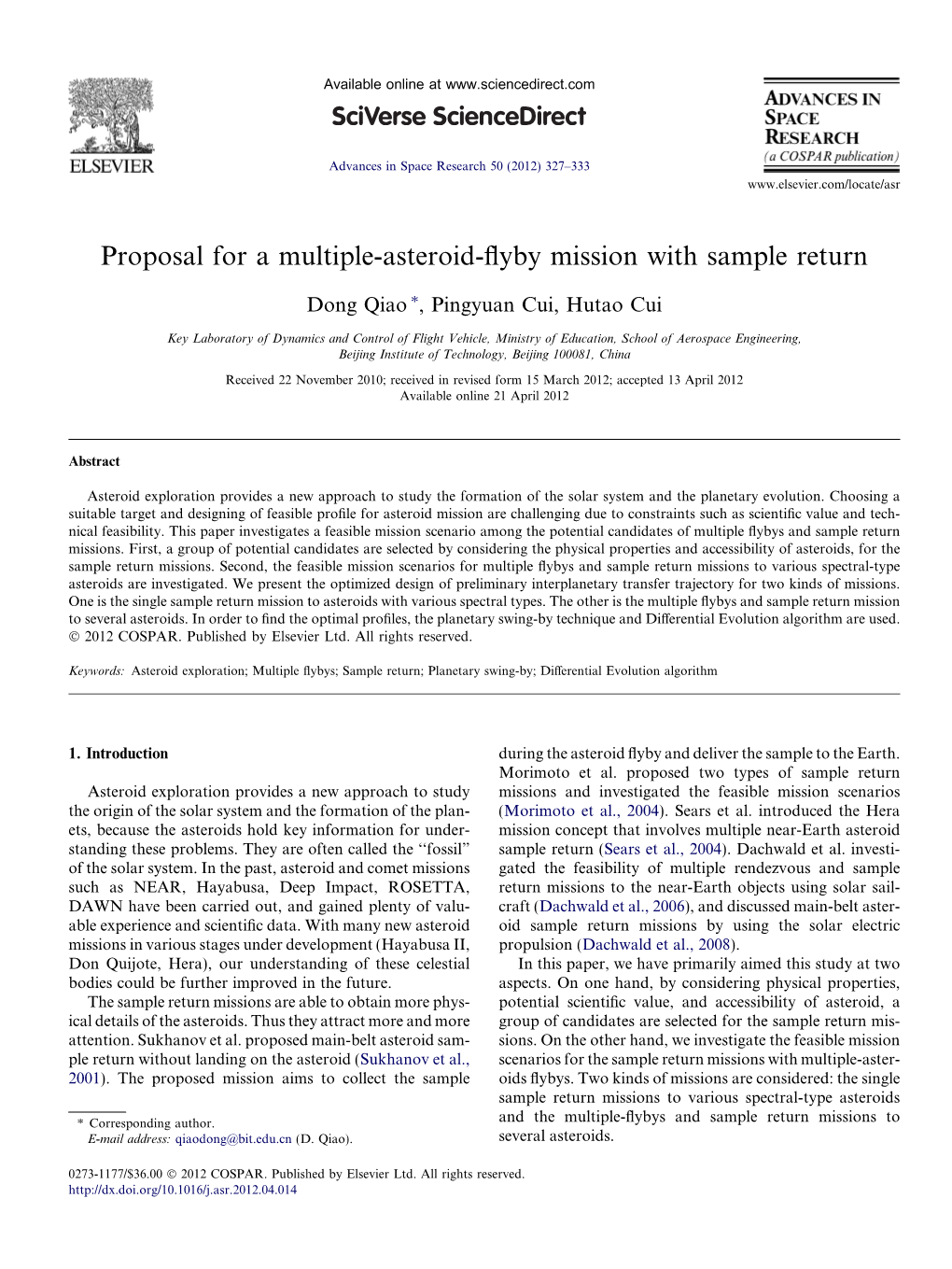 Proposal for a Multiple-Asteroid-Flyby Mission with Sample Return