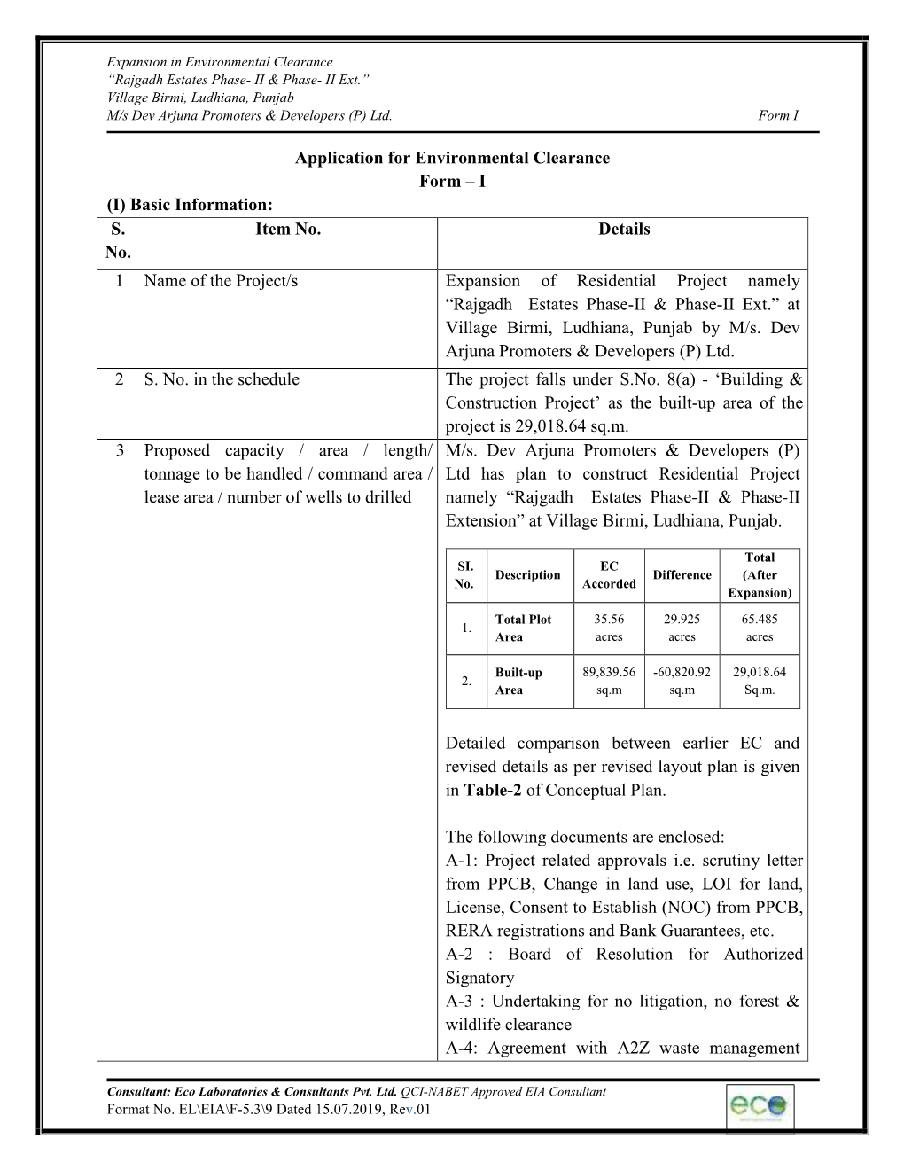 Village Birmi, Ludhiana, Punjab M/S Dev Arjuna Promoters & Developers (P) Ltd