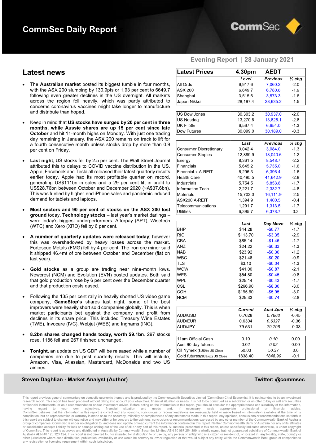 Commsec Daily Report S