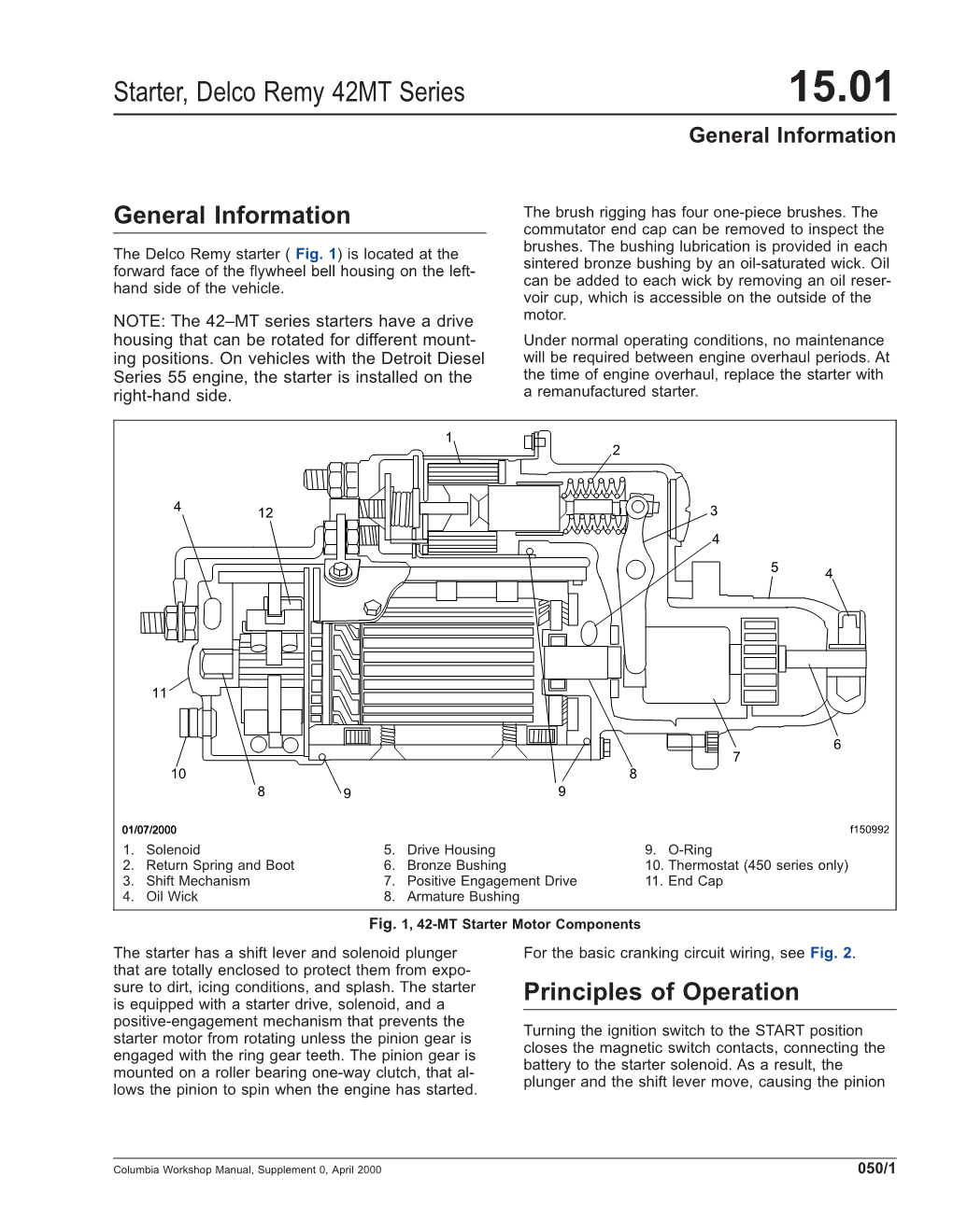 Starter, Delco Remy 42MT Series 15.01 General Information