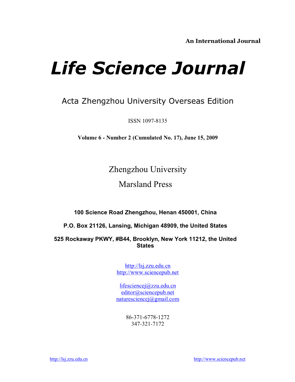 Life Science Journal