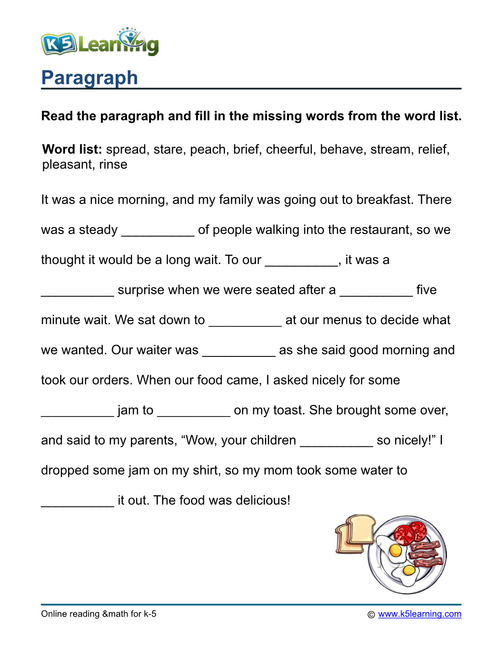3Rd Grade Vocabulary Insert Words – Third Grade Worksheet