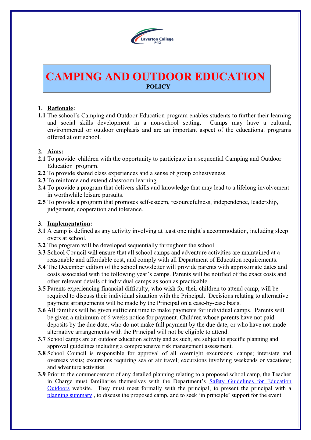 Sample School Policies s2