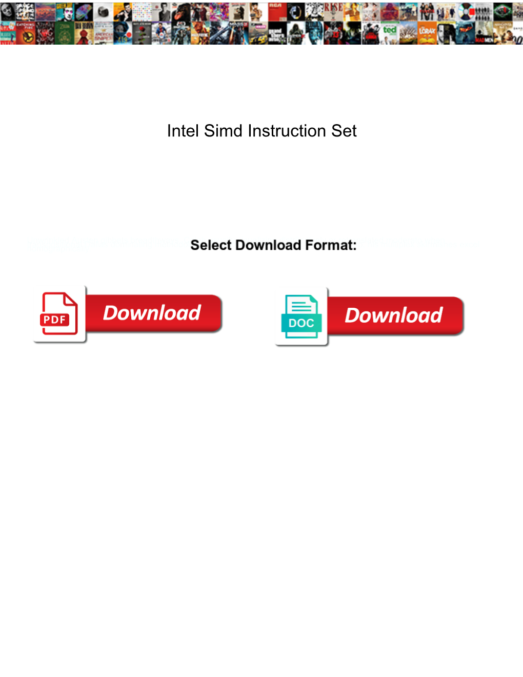 Intel Simd Instruction Set