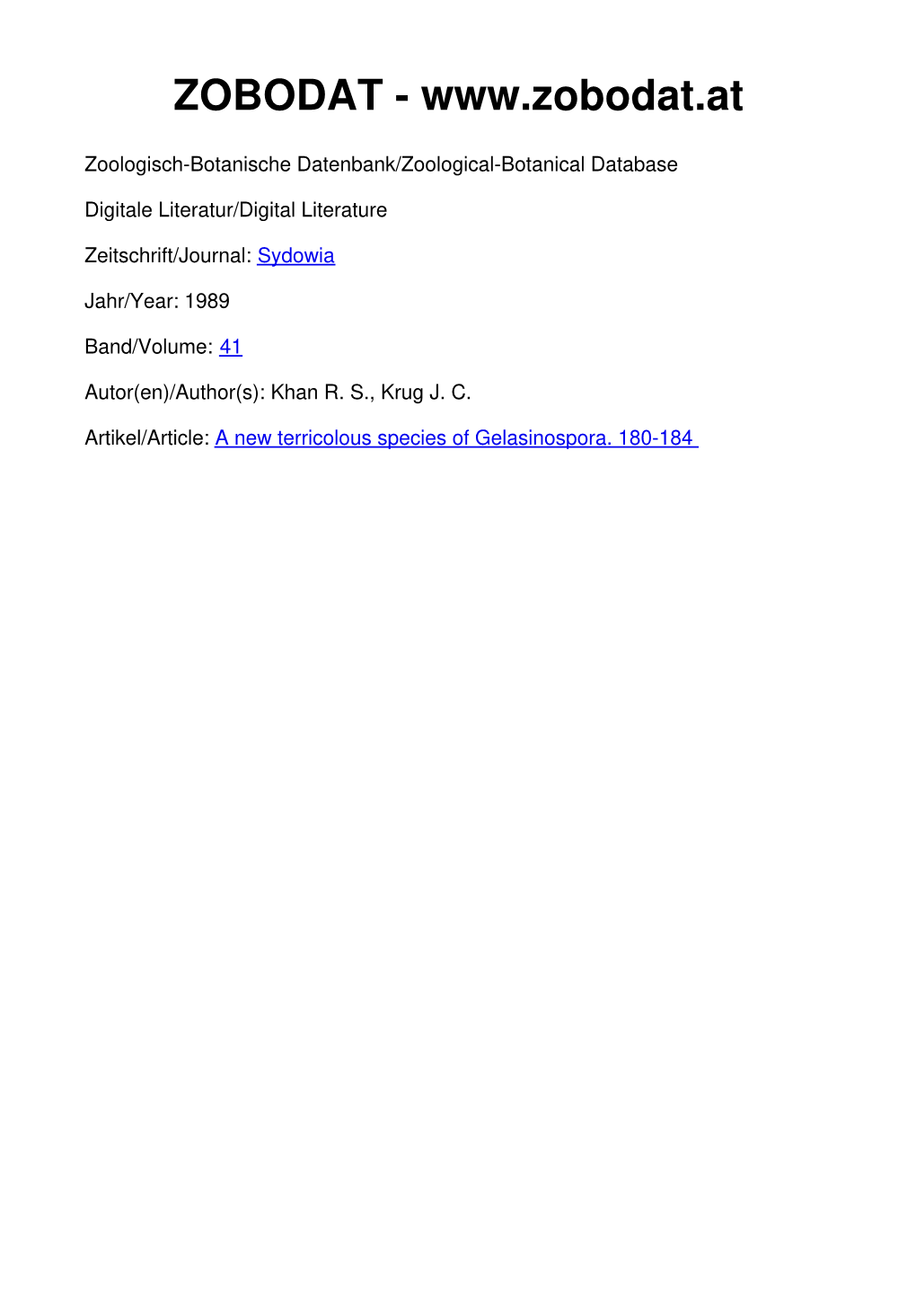 A New Terricolous Species of Gelasinospora1