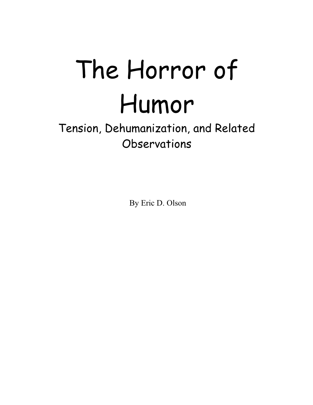 The Horror of Humor