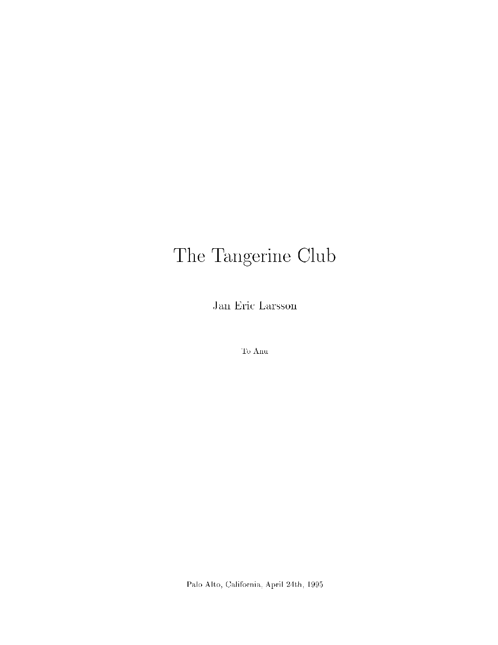 The Tangerine Club