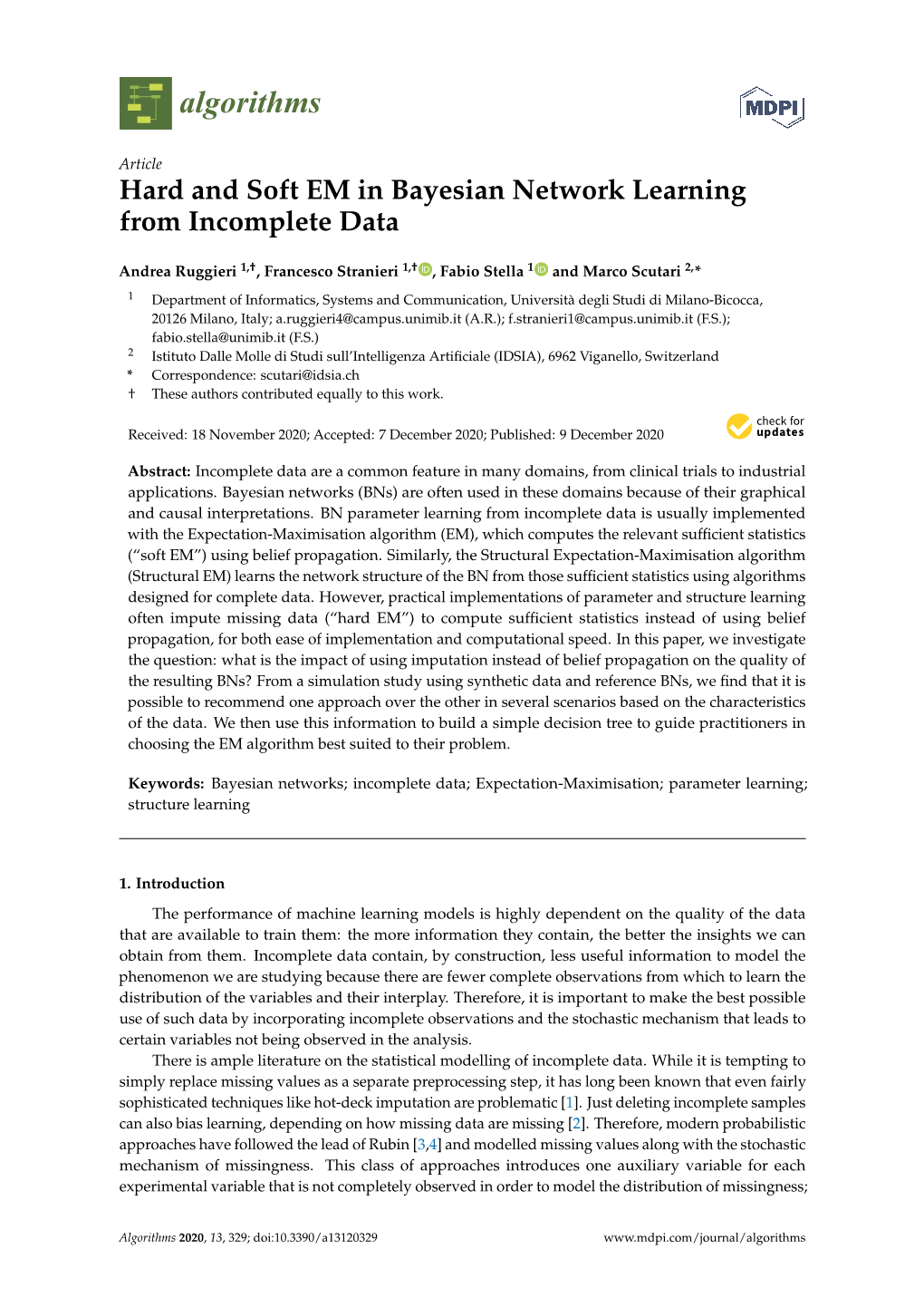 Hard and Soft EM in Bayesian Network Learning from Incomplete Data