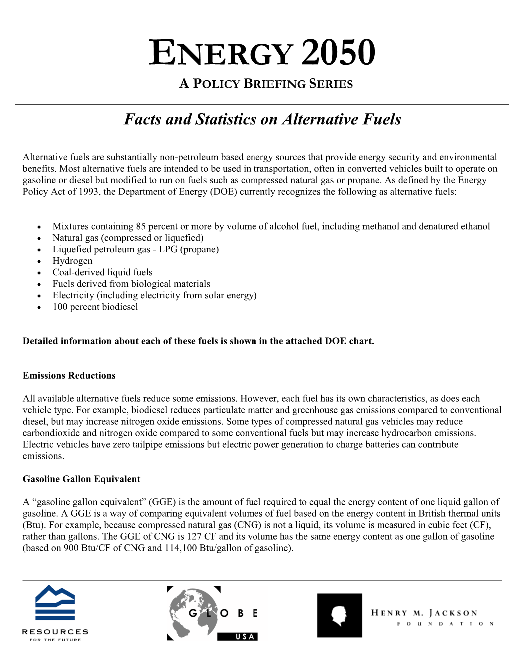 Facts and Statistics on Alternative Fuels