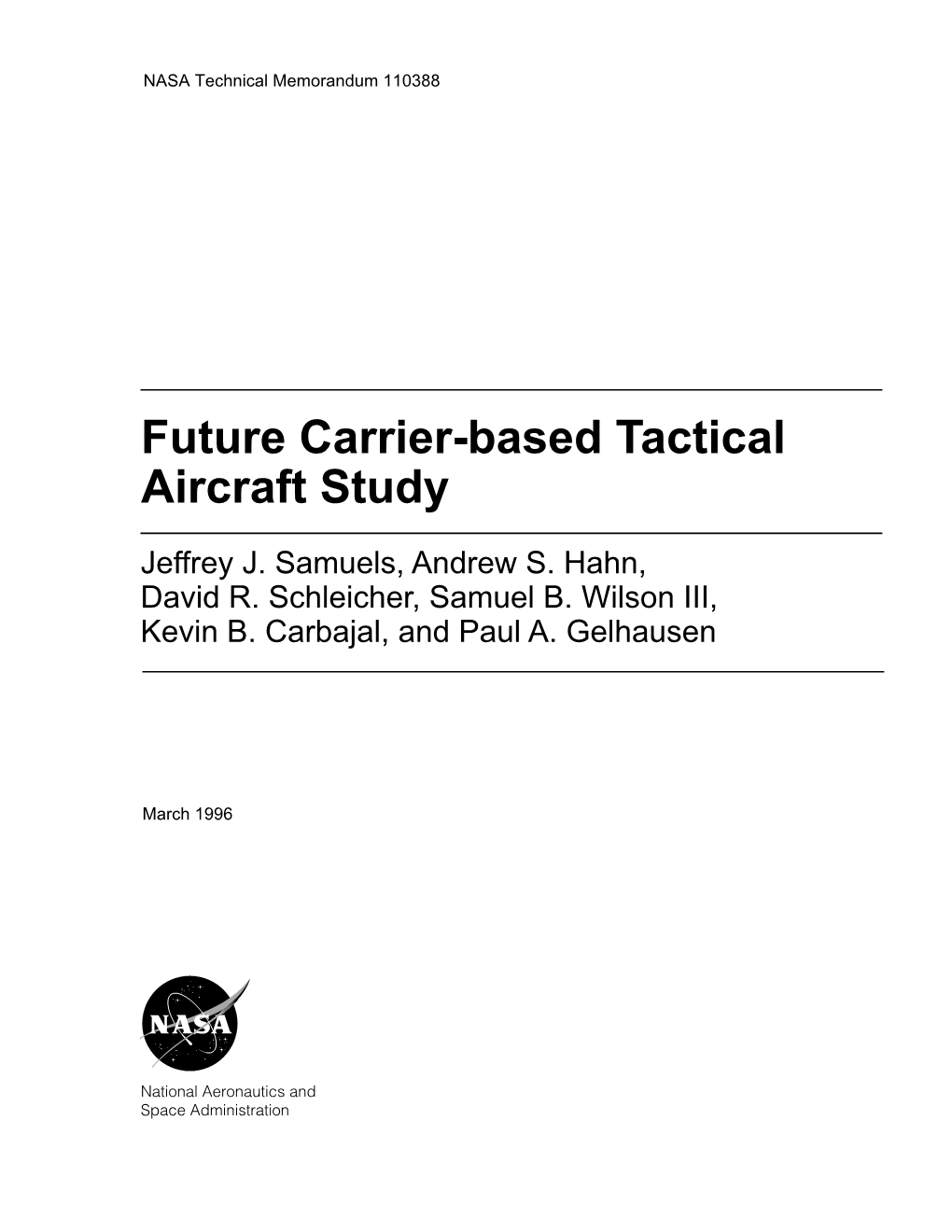 Future Carrier-Based Tactical Aircraft Study