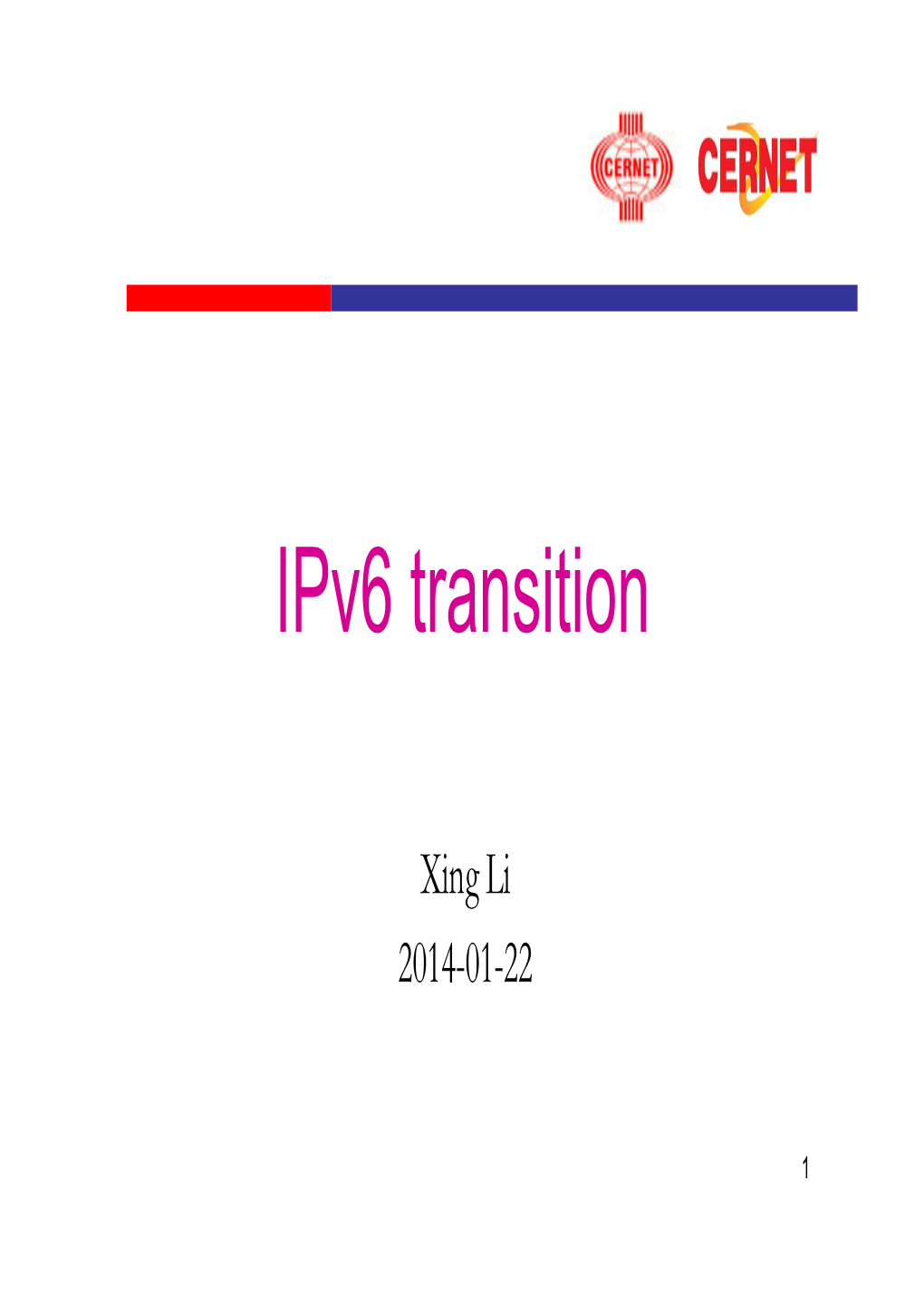 Ipv6 Transition