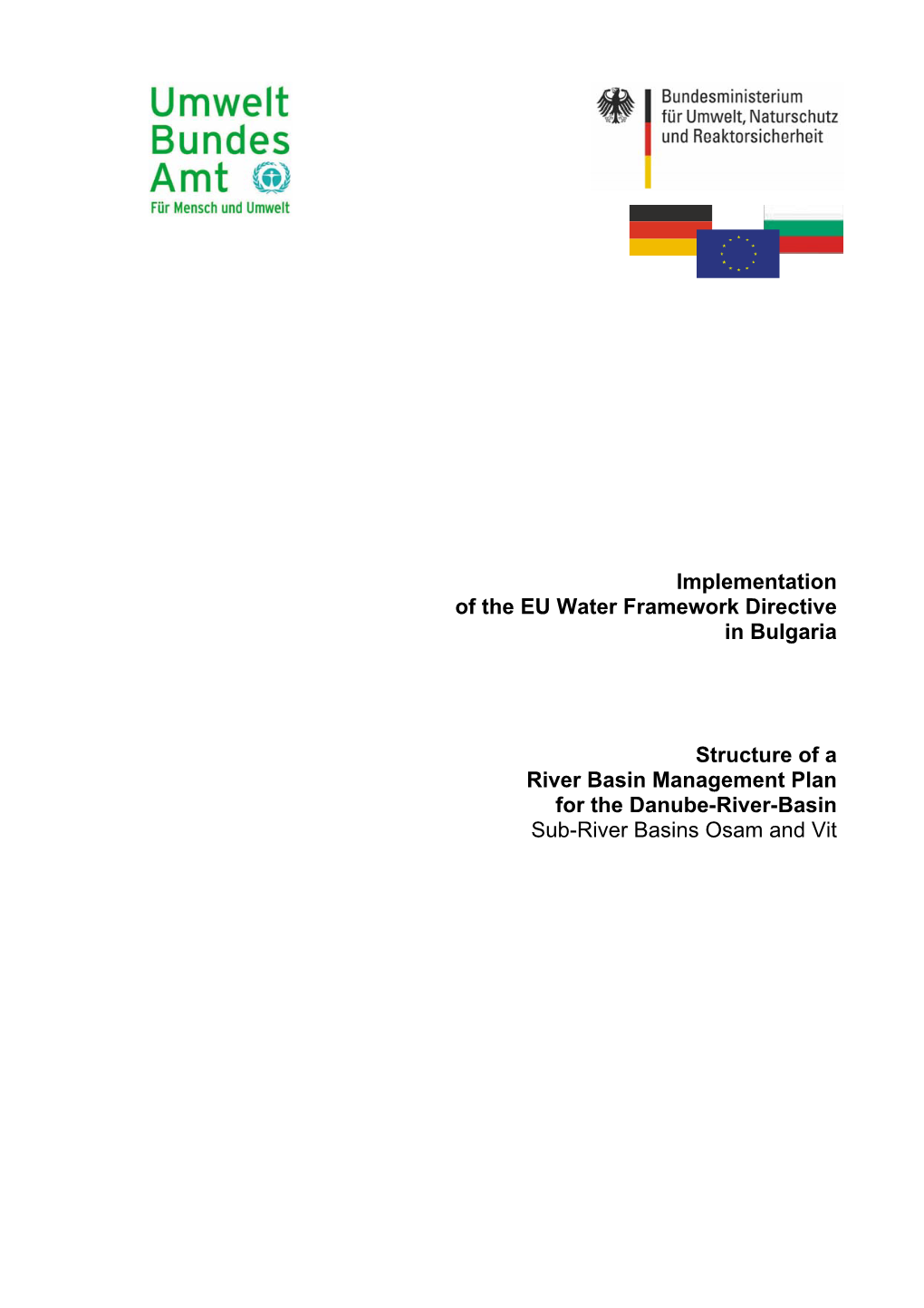 Implementation of the EU Water Framework Directive in Bulgaria