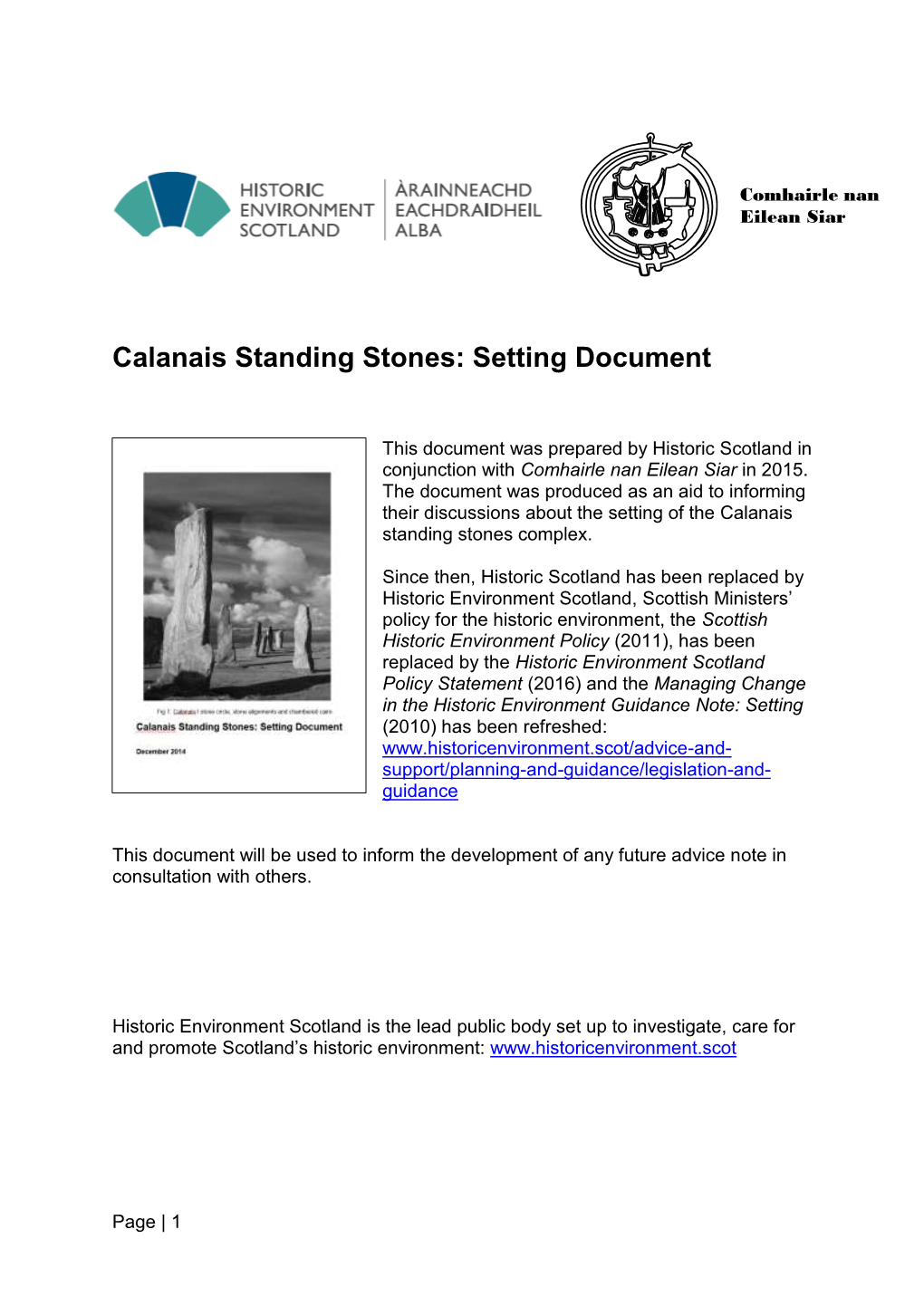 Calanais Standing Stones: Setting Document